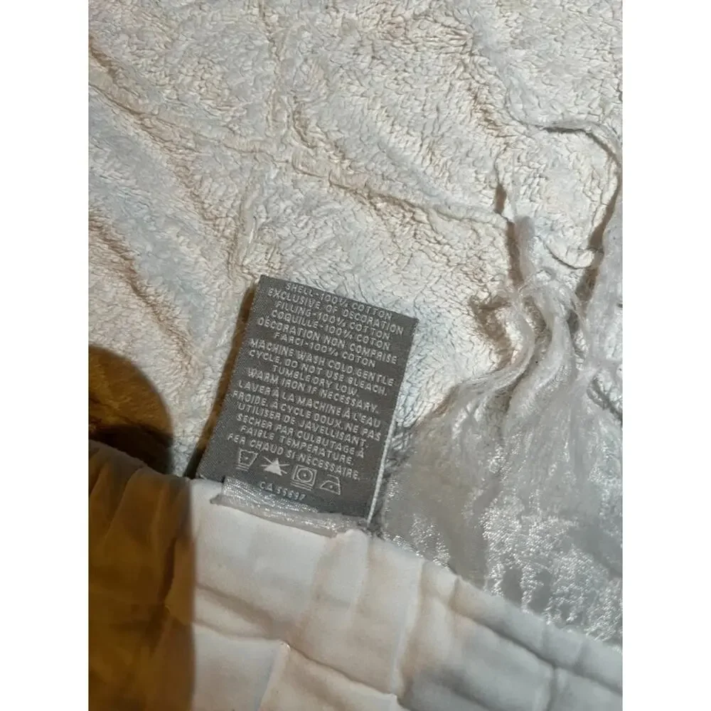 RH Teen 100% Cotton Full Coverlet White Terry Cloth Diamond Quilted